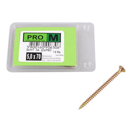 SCREW FOR WOOD 5X70 MM PRO M 12 PCS