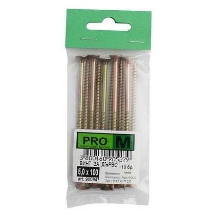 SCREW FOR WOOD 5X100 MM PRO M 10 PCS