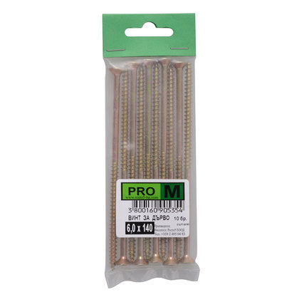 WOOD SCREW 6X140 MM PRO M 10 PCS