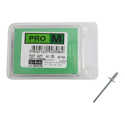 POP-RIVET WITH WIDE PERIPHERY 3.2X10X9.5 MM PRO M 20 PCS
