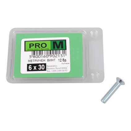 METRIC SCREW 12 PCS. PRO M 6 x 30 MM