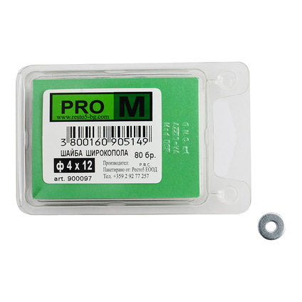 WIDE POLE WASHERS 80 PCS. PRO M Ф4 x 12 MM