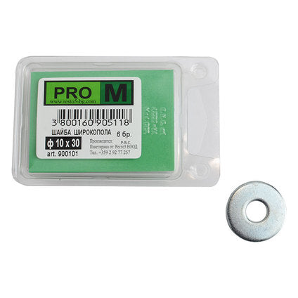 WIDE POLE WASHERS 6 PCS. PRO M Ф10 x 30 MM