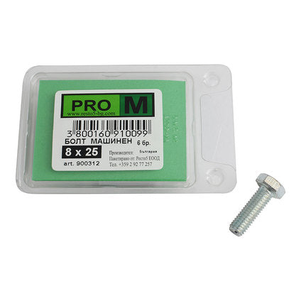 MACHINE BOLT 6 PCS PRO M 8 x 25 MM
