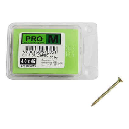 SCREW FOR WOOD 4X45 MM PRO M 30 PCS