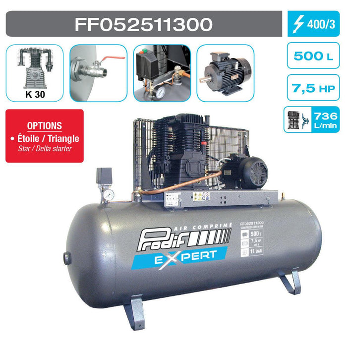 COMPRESSOR PRODIF FF052511300 500L.7.5HP