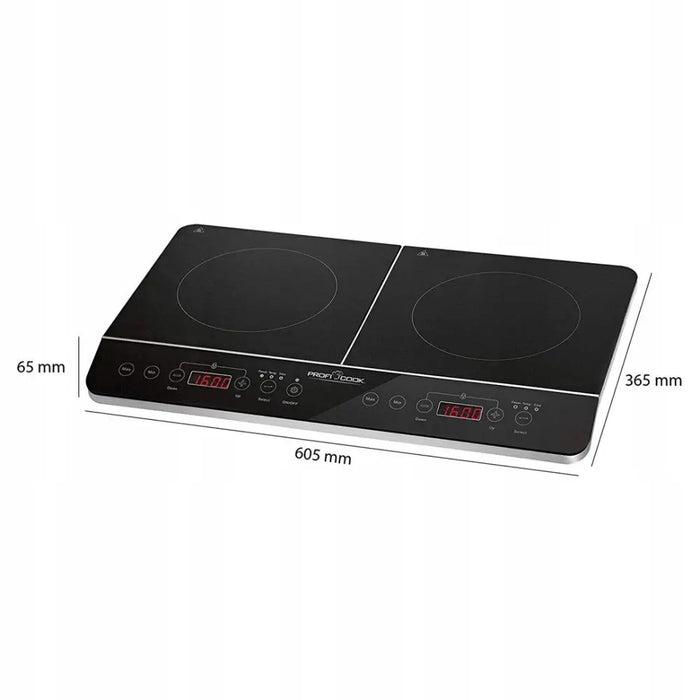 PROFI COOK PC-DKI 1067 induction cooker 3500W 2 cooking zones black - CookersAGD-KTU<<<Home Appliance