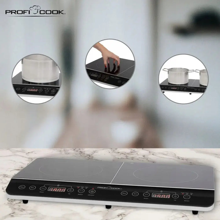 PROFI COOK PC-DKI 1067 induction cooker 3500W 2 cooking zones black - CookersAGD-KTU<<<Home Appliance