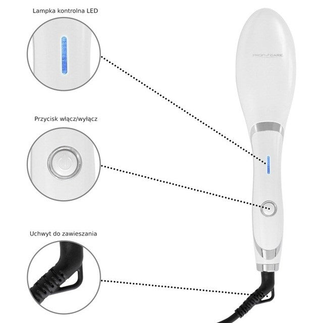 ProfiCare PC-GB 3021 Straightening brush White 37 W