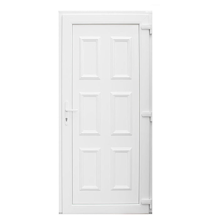 ENTRANCE DOOR PVC WITH DECORATIVE PANEL PROFILINK WHITE 90X200 CM RIGHT