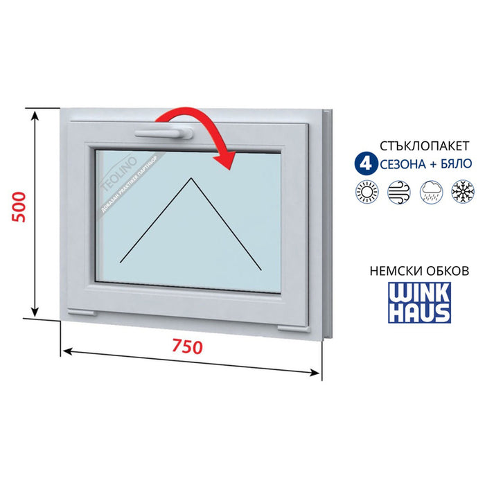 PVC WINDOW PROFILINK 5-CHAMBER 750/500 WHITE