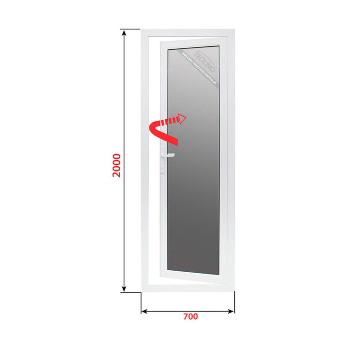 ALUMINUM BATHROOM DOOR WITH MIRROR AND THERMAL PANEL PROFILINK 70X200 CM. LEFT