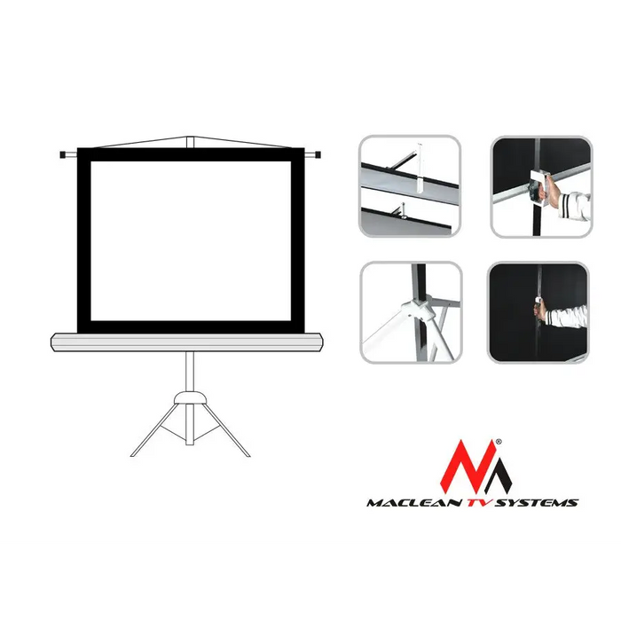 Projection Screen With 200x200 Tripods Maclean MC-680 - Screens for projectorsSYS-EKR<<<Audiovisual