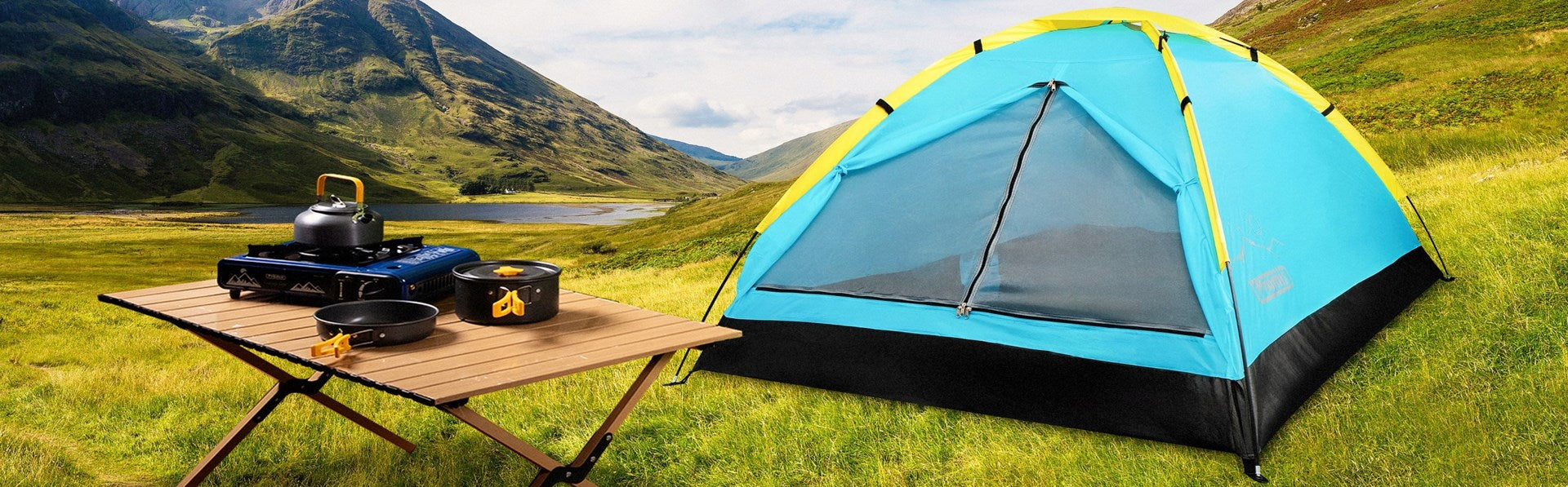 TOURIST TENT 2-PERSON ALPENAIR IGLO CAMPING WATERPROOF MOSQUITO NET