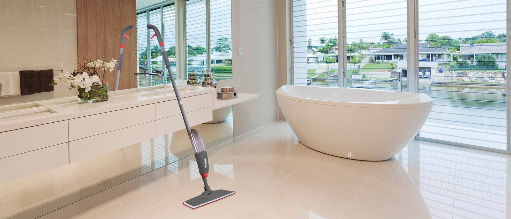 PROMIS Spray mop, grey-red