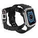 Protect Strap Band for Apple Watch 38/40/41mm Armored Case Strap - Black Silver - Smartwatch straps