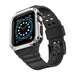 Protect Strap Band for Apple Watch 38/40/41mm Armored Case Strap - Black Silver - Smartwatch straps