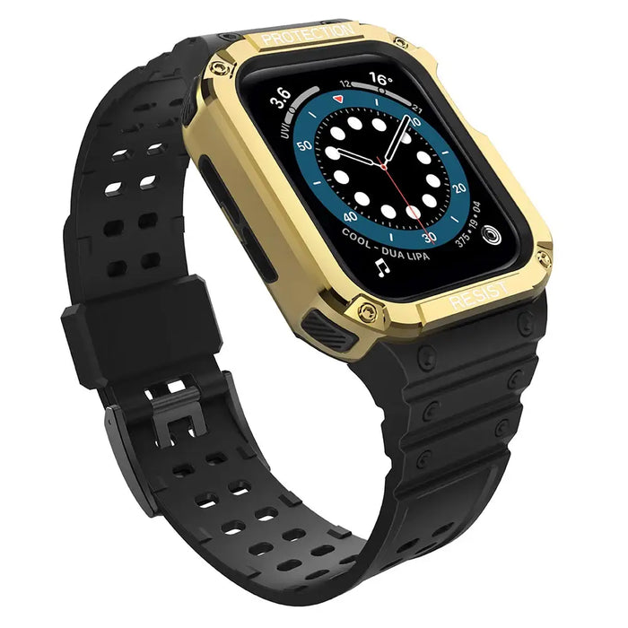 Protect Strap Band for Apple Watch 38/40/41mm Armored Case Strap - Black Gold - Smartwatch straps and cases<<<HurtelXML