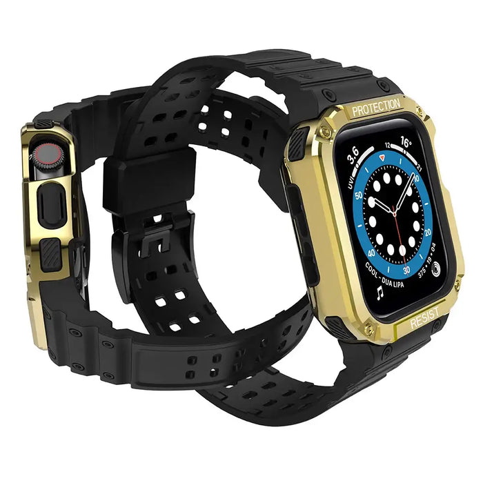 Protect Strap Band for Apple Watch 38/40/41mm Armored Case Strap - Black Gold - Smartwatch straps and cases<<<HurtelXML