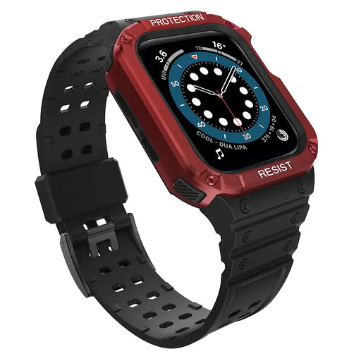 Protect Strap Band for Apple Watch 38/40/41mm Armored Case Strap - Black Red - Smartwatch straps and cases<<<HurtelXML