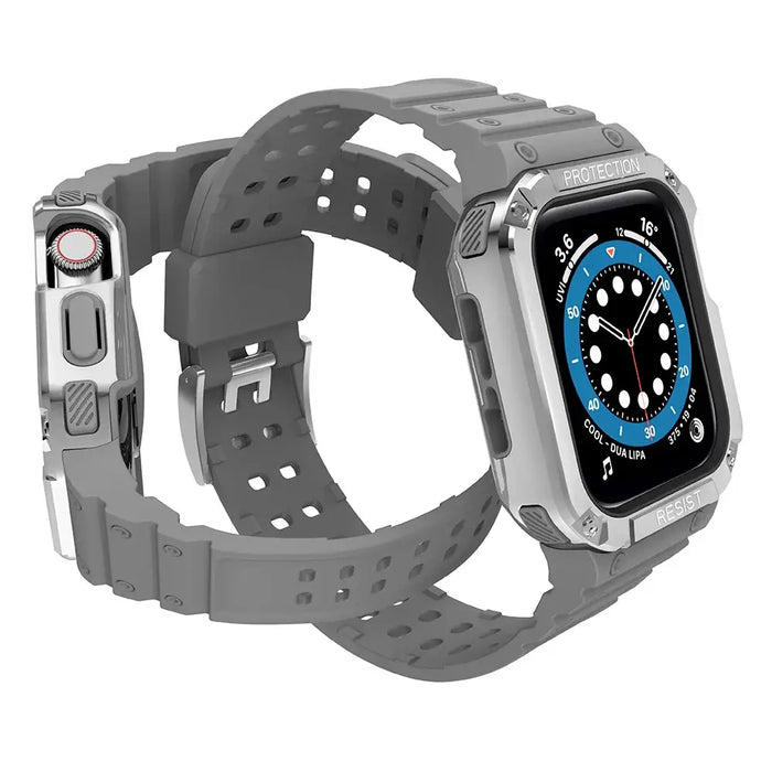 Protect Strap Band for Apple Watch 38/40/41mm Armored Case Strap - Gray Silver - Smartwatch straps and cases<<<HurtelXML