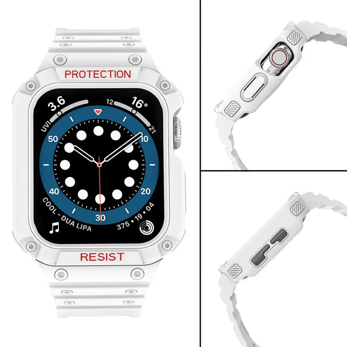 Protect Strap Band for Apple Watch 38/40/41mm Armored Case Strap - White - Smartwatch straps and cases<<<HurtelXML