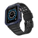 Protect Strap Band for Apple Watch 42/44/45mm Armored Case Strap - Black Blue - Smartwatch straps and cases<<<HurtelXML
