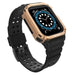 Protect Strap Band for Apple Watch 42/44/45mm Armored Case Strap - Black Rose Gold - Smartwatch straps