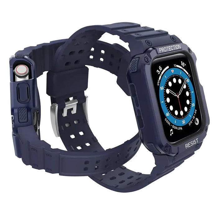 Protect Strap Band for Apple Watch 42/44/45mm Armored Case Strap - Blue - Smartwatch straps and cases<<<HurtelXML