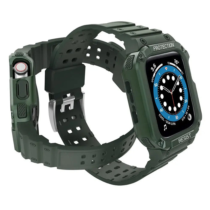 Protect Strap Band for Apple Watch 42/44/45mm Armored Case Strap - Green - Smartwatch straps and cases<<<HurtelXML