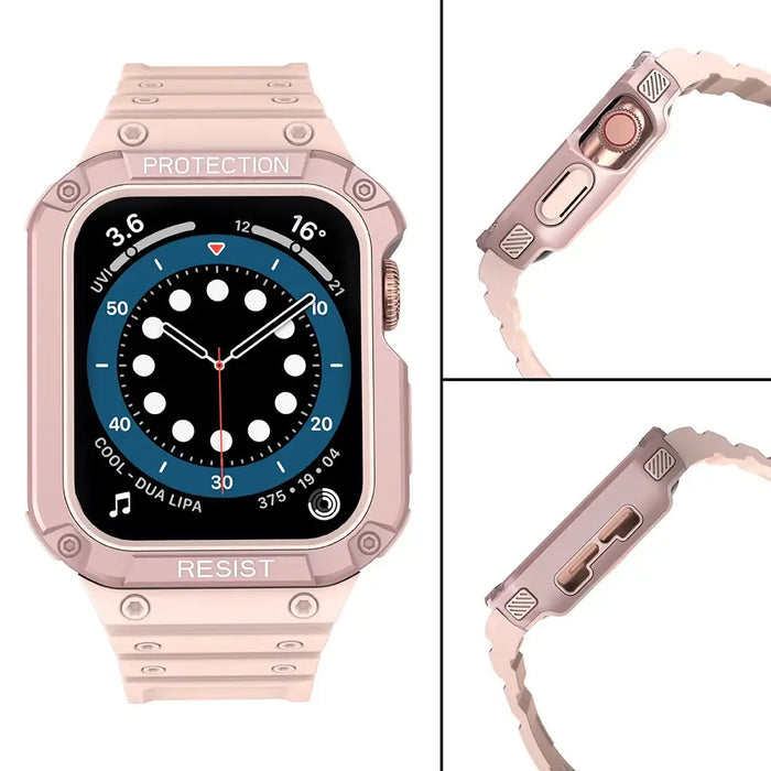 Protect Strap Band for Apple Watch 42/44/45mm Armored Case Strap - Pink - Smartwatch straps and cases<<<HurtelXML