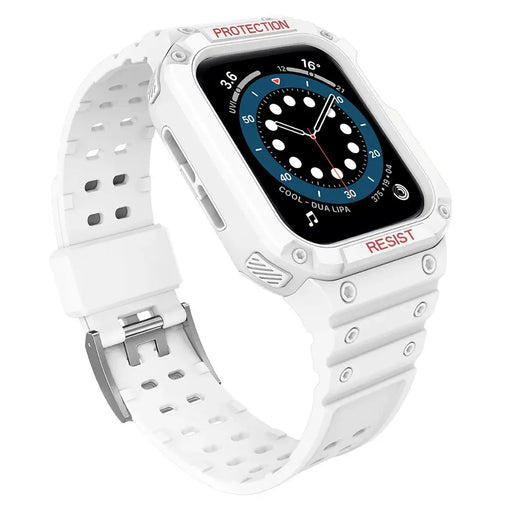 Protect Strap Band for Apple Watch 42/44/45mm Armored Case Strap - White - Smartwatch straps and cases<<<HurtelXML