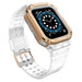 Protect Strap Band for Apple Watch 42/44/45mm Armored Case Strap - White Rose Gold - Smartwatch straps