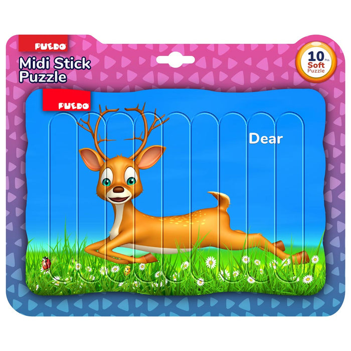 PUEDO Soft puzzle Maxi Animals double-sided stick elements 10 pieces.