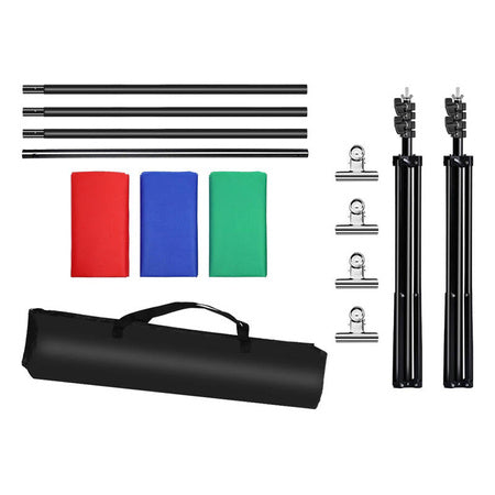 Puluz 2x3m photo backdrop set/stand + photo backdrops 3 pcs PKT5205 - Photo backgrounds<<<Photo studio<<<Photo