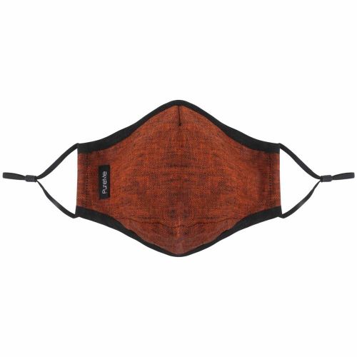 PureMe Reusable / Adjustable Mask Linen 2 pcs N95 filters inside the package Rust Orange