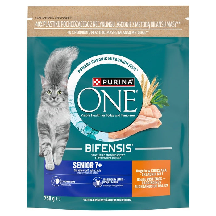 PURINA One Bifensis Senior 7+ Rich in chicken - dry cat food - 750g