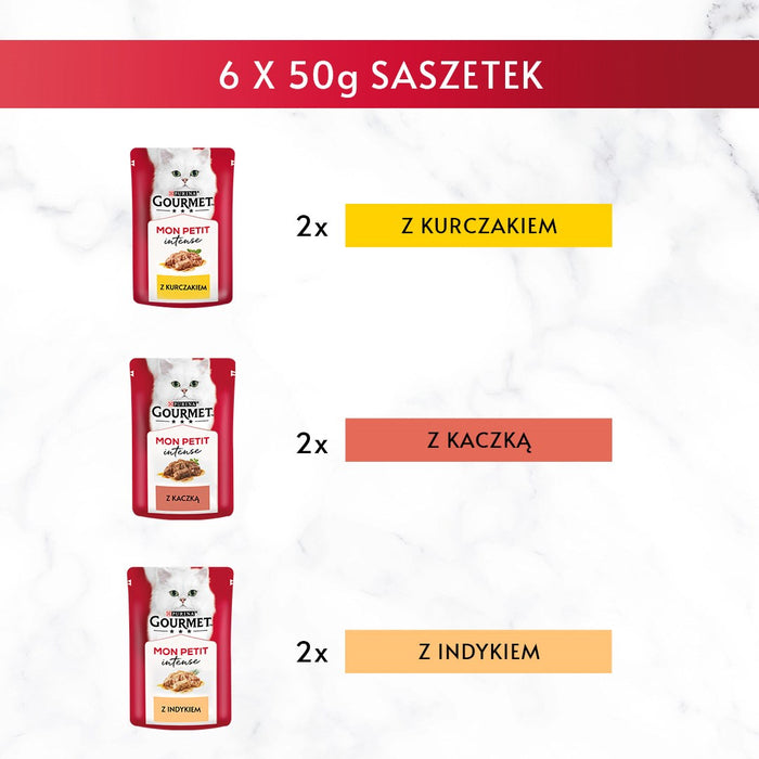 GOURMET Mon Petit Poultry Mix - wet cat food - 6 x 50 g