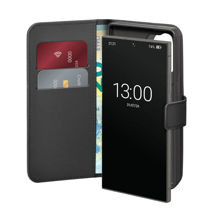 Puro Booklet Case with Flip and Wallet for Samsung Galaxy S25 Ultra - Black - Cell phone cases and covers<<<HurtelXML