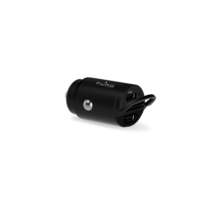 Puro Mini 30W Power Delivery 2 x USB-C Car Charger - Black
