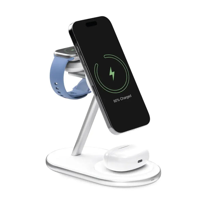 Puro Mag Station Qi2 3-in-1 Wireless Charger Compatible with MagSafe - White - Ładowarki indukcyjne<<<HurtelXML