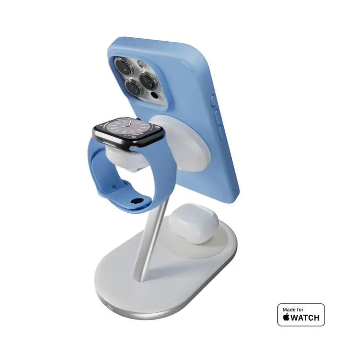 Puro Mag Station Qi2 3-in-1 Wireless Charger Compatible with MagSafe - White - Ładowarki indukcyjne<<<HurtelXML