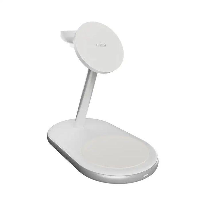Puro Mag Station Qi2 3-in-1 Wireless Charger Compatible with MagSafe - White - Ładowarki indukcyjne<<<HurtelXML
