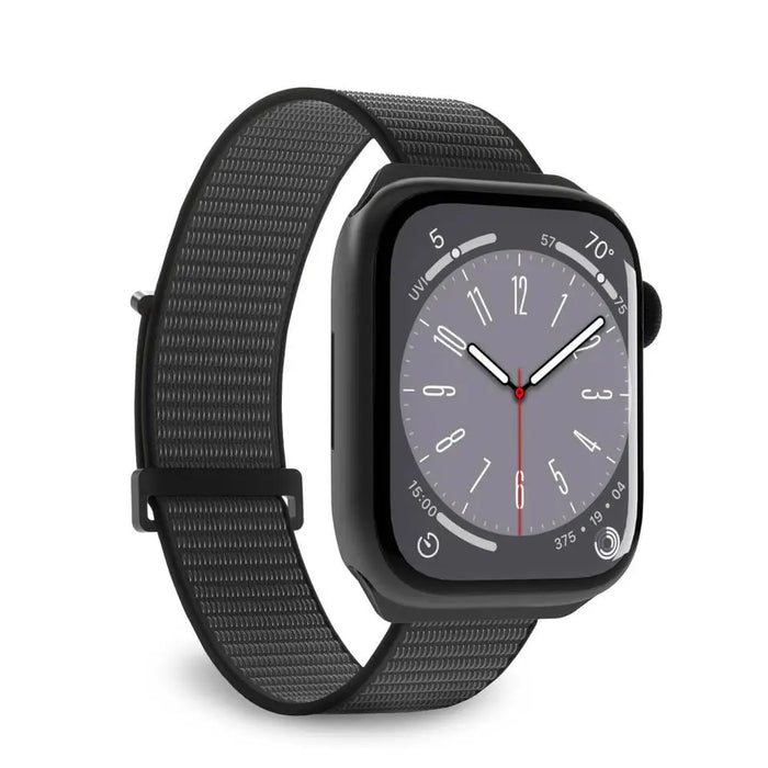 Puro Sport Nylon Strap for Apple Watch 42 / 44 / 45 / 49 mm - Black - Smartwatch straps and cases<<<HurtelXML