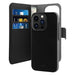 Puro Wallet Detachable MagSafe 2in1 PU Leather Case with Flap and Wallet for iPhone 14 Pro - Black - Cell phone cases