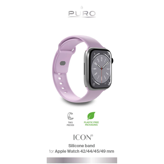 Puro Icon Silicone Strap for Apple Watch 42 / 44 / 45 / 49 mm - Lavender (2 pcs.)
