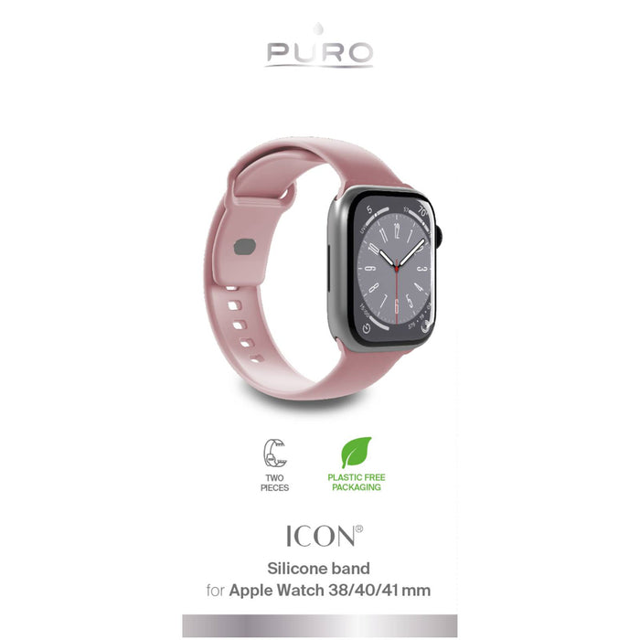 Puro Icon Silicone Strap for Apple Watch 38 / 40 / 41 mm - Pink (2 pcs.)