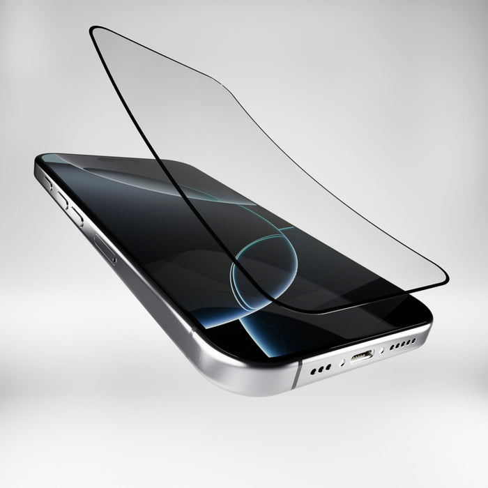 Puro Flexible Glass D3O Hybrid Glass with Black Frame for iPhone 16 Pro Max
