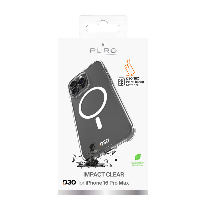 Puro Impact Clear D3O MagSafe Silicone Case for iPhone 16 Pro Max - Transparent