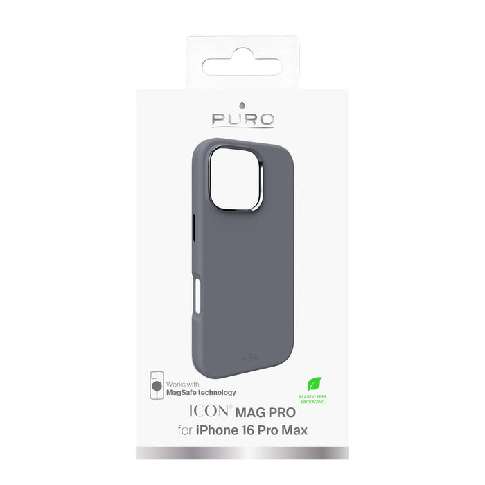 Puro Icon Mag Pro MagSafe Silicone Case for iPhone 16 Pro Max - Dark Gray